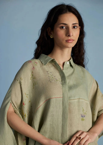 Osho Patchwork Kaftan Co-Ord Set-Mint