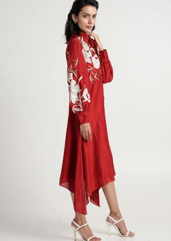 A Model Wearing Multicolor Pure Cotton Aspenmidi Dress, curated by Only Ethikal