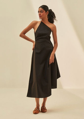 A Model Wearing Black Poplin Jolene, curated by Only Ethikal