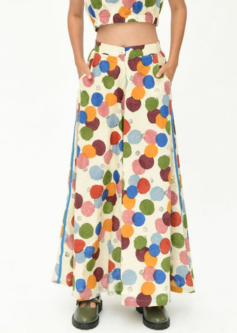 A Model Wearing Multicolor Organic Cotton Void Wide Pant , curated by Only Ethikal