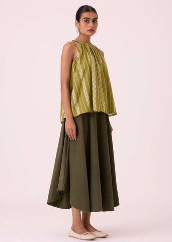 Sean Green Striped Ikat Top