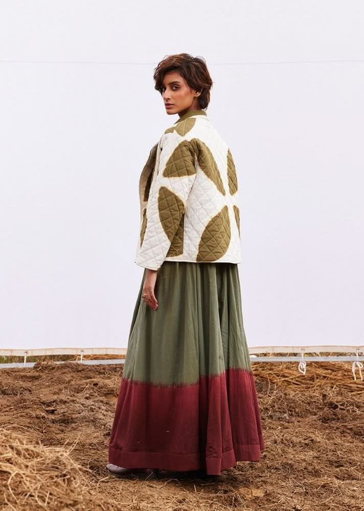 A Model Wearing Multicolor,Pure Cotton Basil Jacket curated by Only Ethikal