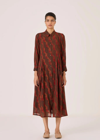 Jini Block Print Shirt Dress