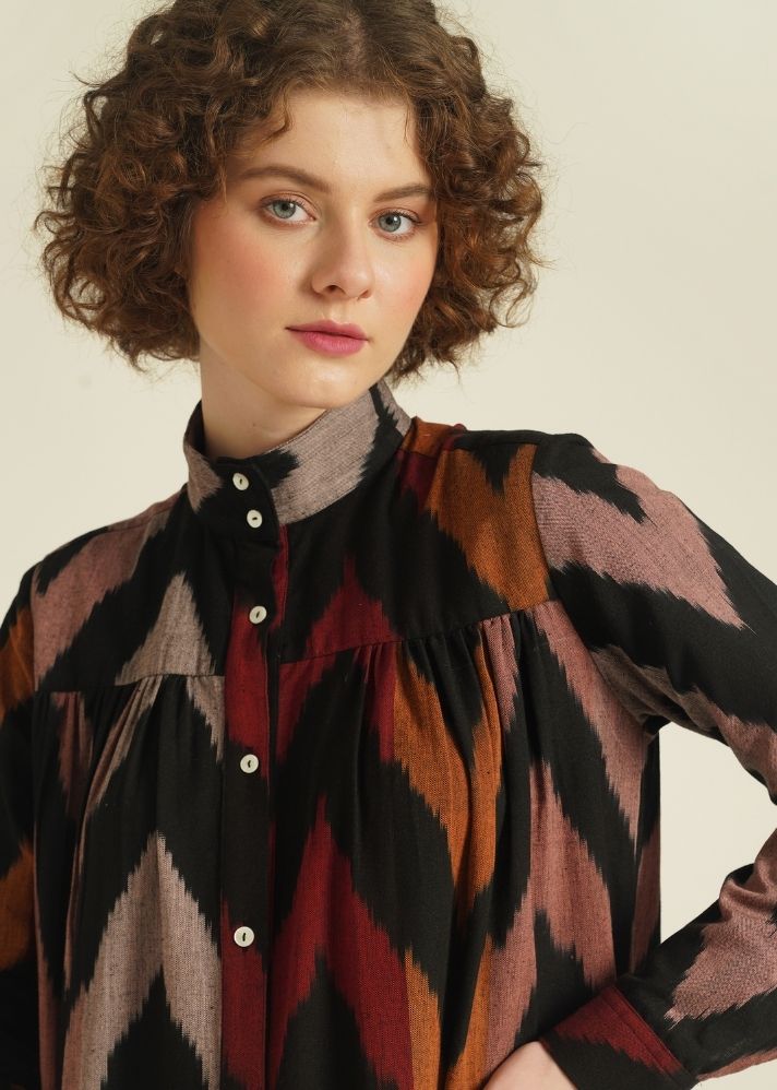 A Model Wearing Multicolor Pure Cotton Royale II, curated by Only Ethikal