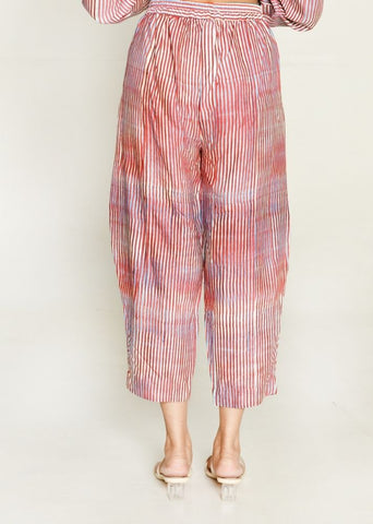 A Model Wearing Multicolor Cotton Bemberg Plosky Cloud Shirt With Culottes, curated by Only Ethikal