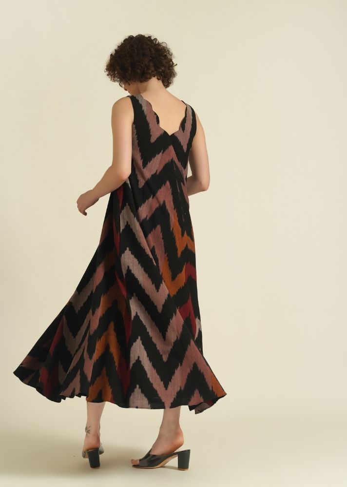 A Model Wearing Multicolor Pure Cotton Royale XVII, curated by Only Ethikal