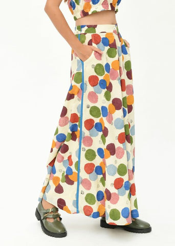 A Model Wearing Multicolor Organic Cotton Void Wide Pant , curated by Only Ethikal