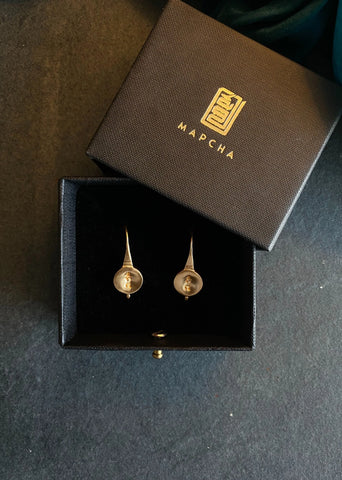 A Model Wearing Gold 18k Gold plated over brass Gold Tam Tara Earrings, curated by Only Ethikal