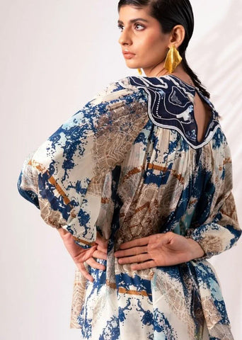A Model Wearing Multicolor Modal Silk Arvo Co-Ord Set, curated by Only Ethikal