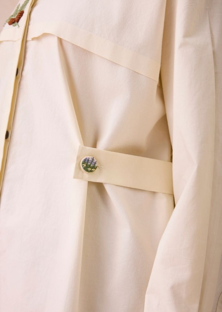A Model Wearing White Poplin The Wonder Classic Organic Cotton Shirt Blouse, curated by Only Ethikal