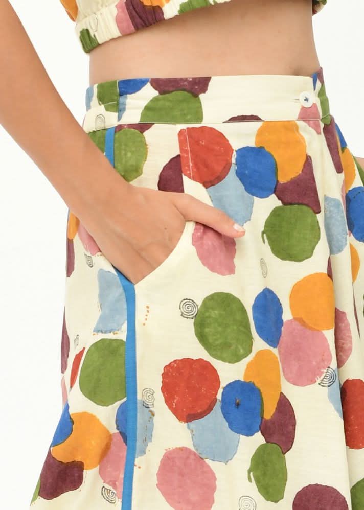 A Model Wearing Multicolor Organic Cotton Void Wide Pant , curated by Only Ethikal