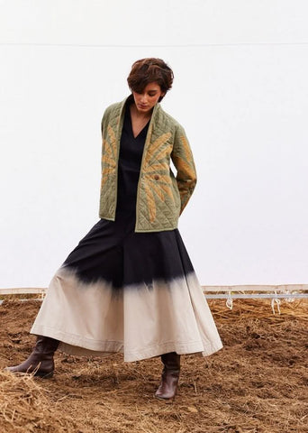 A Model Wearing Multicolor,Pure Cotton Lawn Jacket curated by Only Ethikal