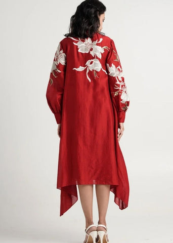 A Model Wearing Multicolor Pure Cotton Aspenmidi Dress, curated by Only Ethikal