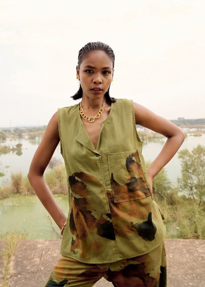 A Model Wearing Multicolor,Pure Cotton Ioras Co-ord Set,curated by Only Ethikal