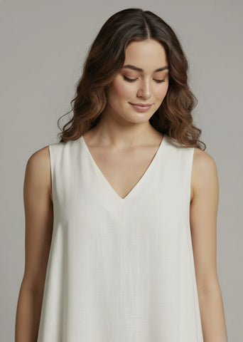Palm Whisper | Linen Overlay & Dress Set