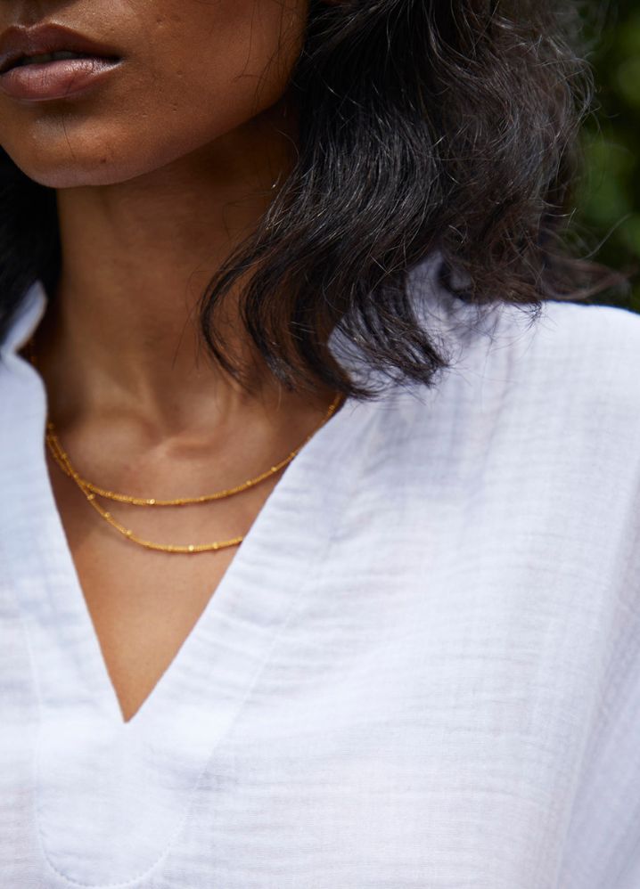 Woman wearing White Pure Cotton Moonshine Co-ord Set,by Kharakapas curated by Only Ethikal