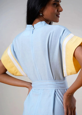 Blue Kaito Handloom Cotton Jumpsuit