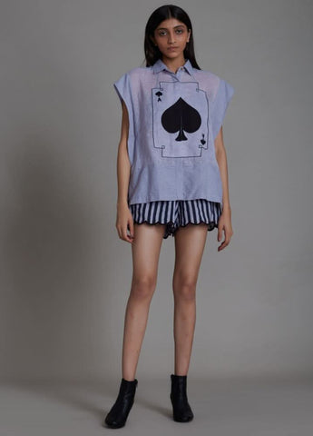 A Model Wearing Purple Linen Ace Shirt-Lavender, curated by Only Ethikal
