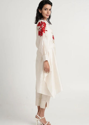 A Model Wearing Multicolor Pure Cotton Marsco-Ord Set, curated by Only Ethikal