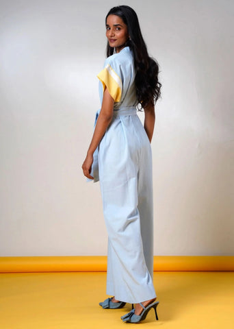 Blue Kaito Handloom Cotton Jumpsuit