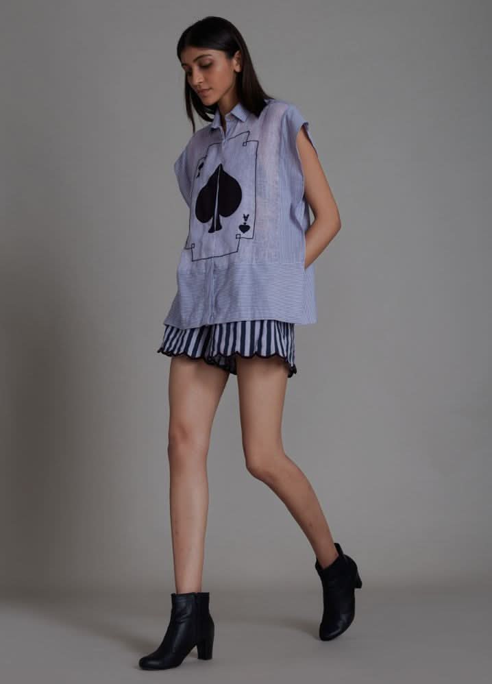 A Model Wearing Purple Linen Ace Shirt-Lavender, curated by Only Ethikal
