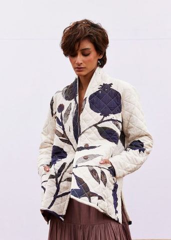 A Model Wearing Multicolor,Pure Cotton Raven Jacket curated by Only Ethikal