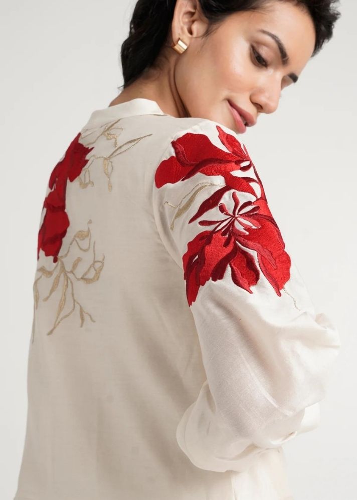 A Model Wearing Multicolor Pure Cotton Marsco-Ord Set, curated by Only Ethikal