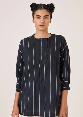 Samudra Black Striped Top