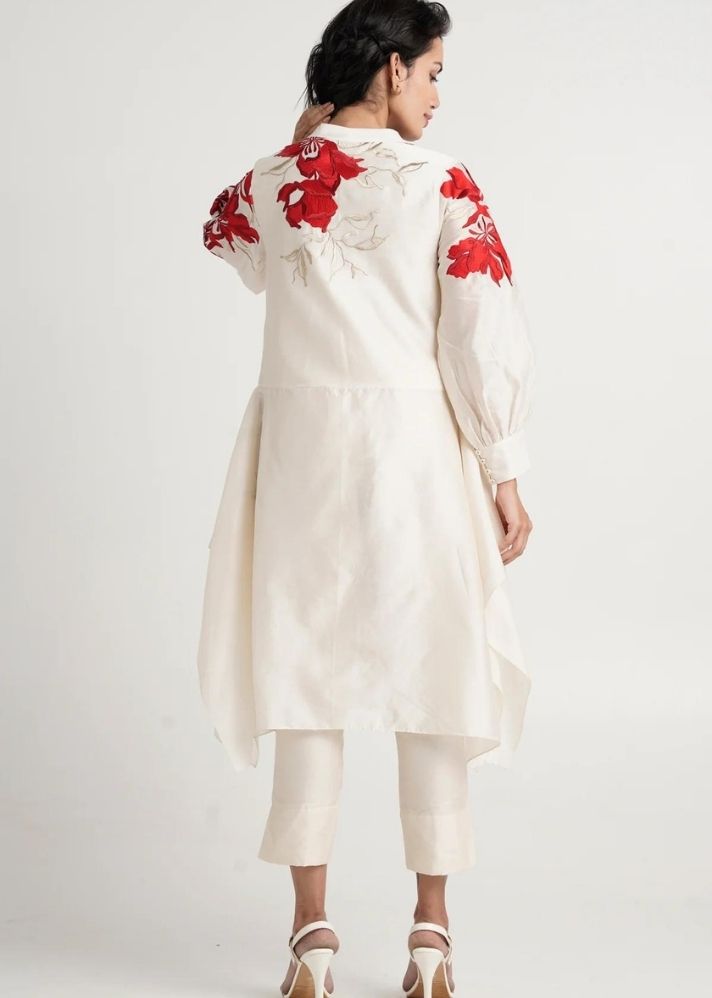 A Model Wearing Multicolor Pure Cotton Marsco-Ord Set, curated by Only Ethikal