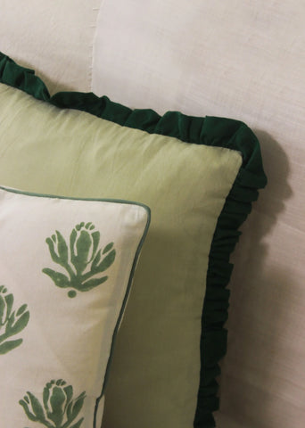 Wildflower Block Printed Cotton Cushion Cover