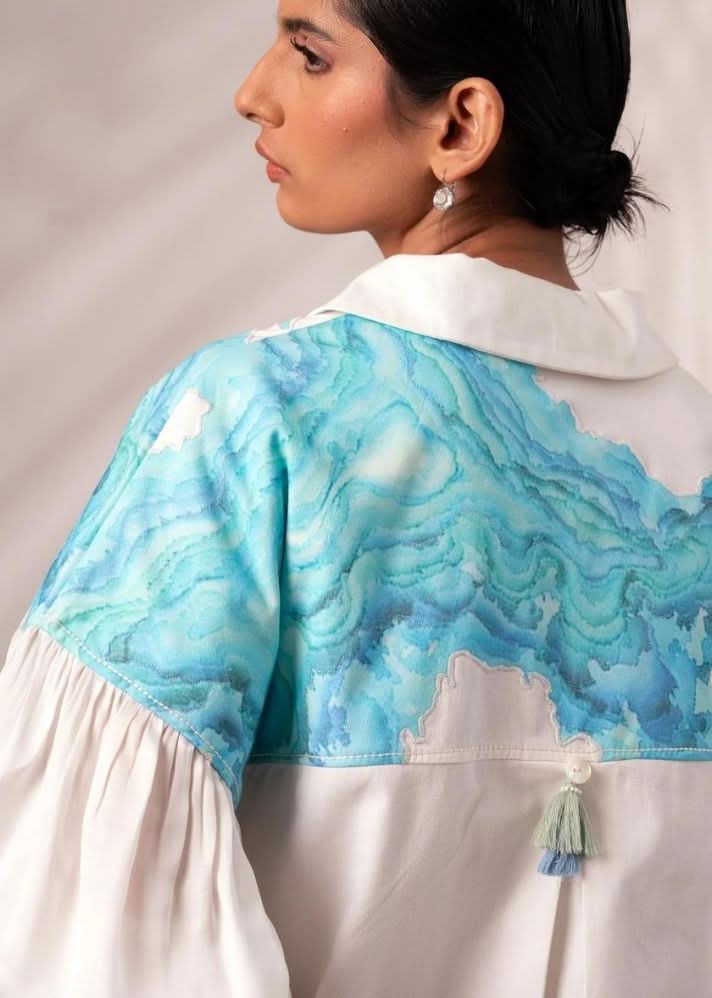 A Model Wearing Multicolor Cotton Twill Doris Midi Dress, curated by Only Ethikal