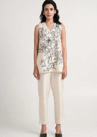 A Model Wearing White Pure Cotton Irwin Co-Ord Set, curated by Only Ethikal
