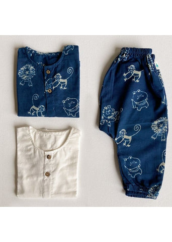 Unisex Organic Zoo Bag - Zoo And White Kurta & Zoo Pants