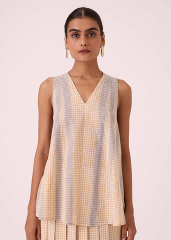 Nastasya Beige Handwoven Top