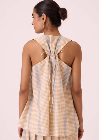 Nastasya Beige Handwoven Top