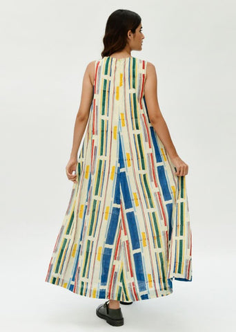 A Model Wearing Multicolor Organic Cotton Stellar Dress , curated by Only Ethikal