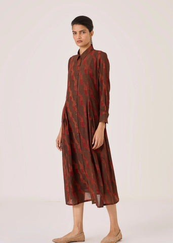 Jini Block Print Shirt Dress