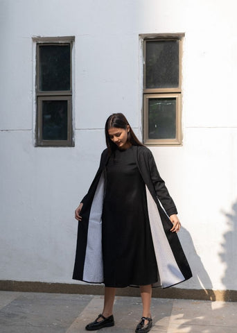 A Model Wearing Black Wool Alaska Set- Black, curated by Only Ethikal