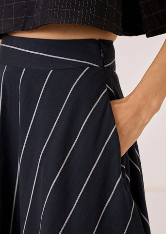 Boga Black Striped Skirt