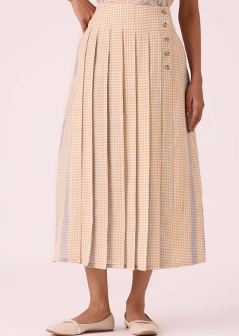 Mikhail Beige Handwoven Skirt