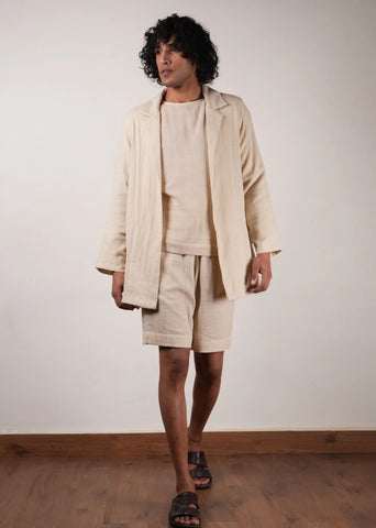 Men'S Cream Crush T-Shirt, Shorts & Jacket Set (3 Pcs)