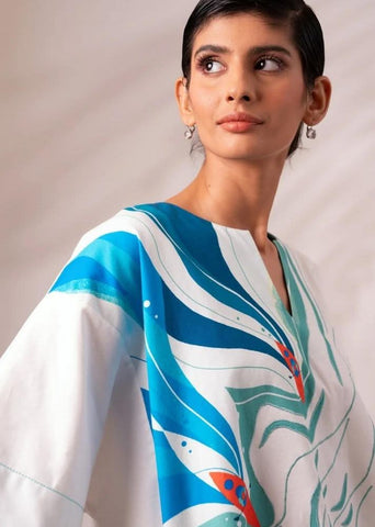 A Model Wearing Multicolor Cotton Twill Kara Top, curated by Only Ethikal