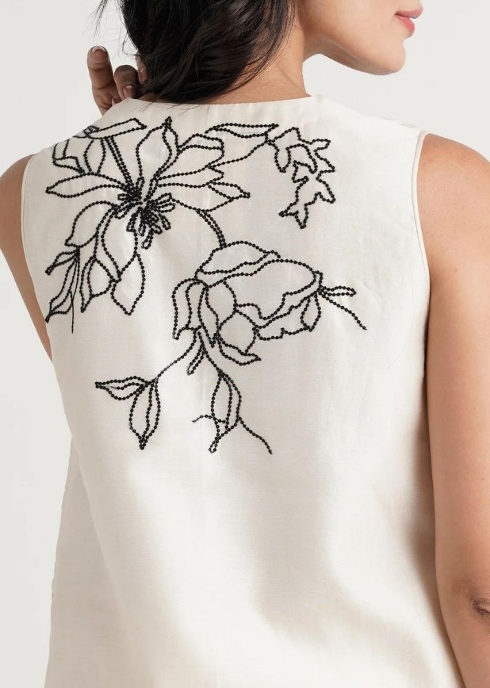 A Model Wearing White Pure Cotton Irwin Co-Ord Set, curated by Only Ethikal