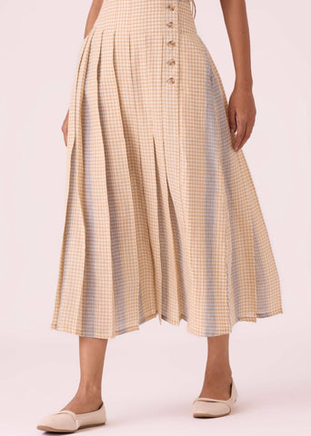Mikhail Beige Handwoven Skirt