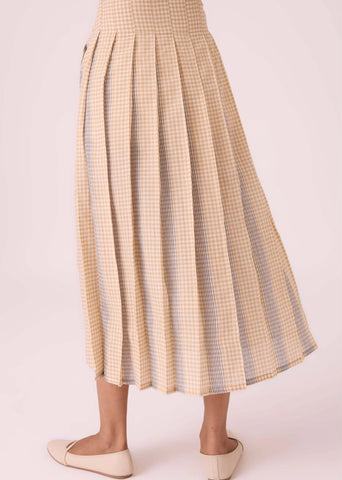 Mikhail Beige Handwoven Skirt