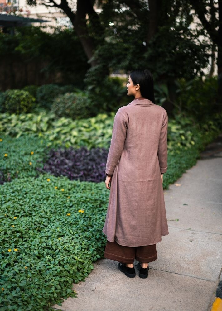 A Model Wearing Brown Wool Alaska Jacket - Brown , curated by Only Ethikal
