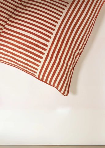 Stripes Block Printed Cotton Cushion Cover