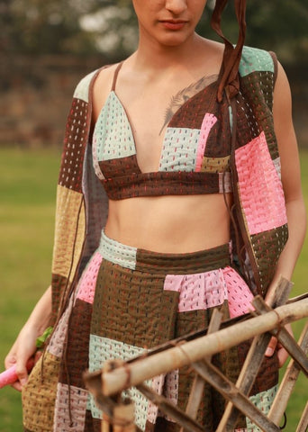 Ava Kantha Patchwork Bralette