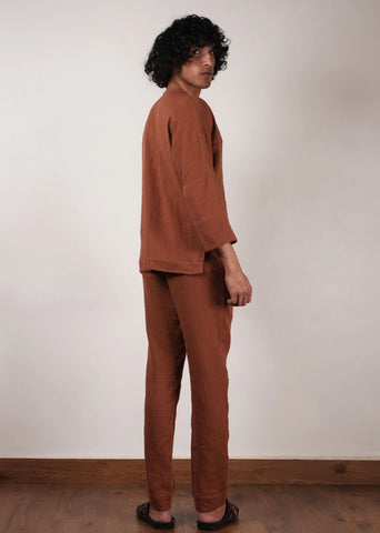 Men'S Brown Crush T-Shirt & Pants Set (2 Pcs)