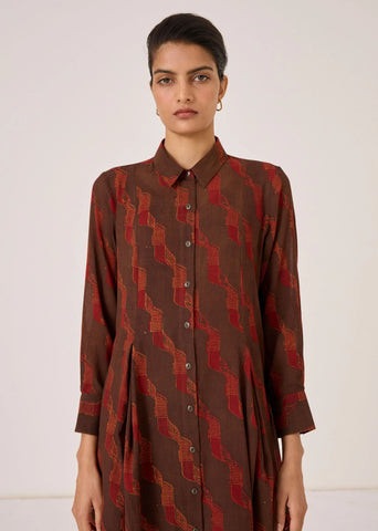 Jini Block Print Shirt Dress